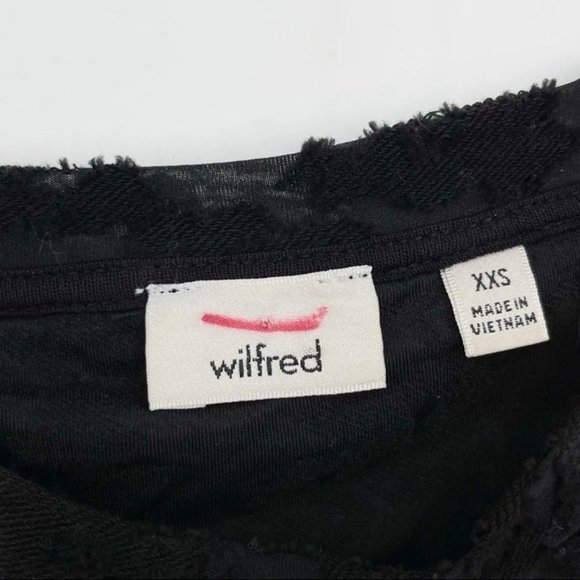 Aritzia Wilfred Black Floral Jacquard Open Back Blouse “Anvers” Sz XXS - Picture 6 of 9